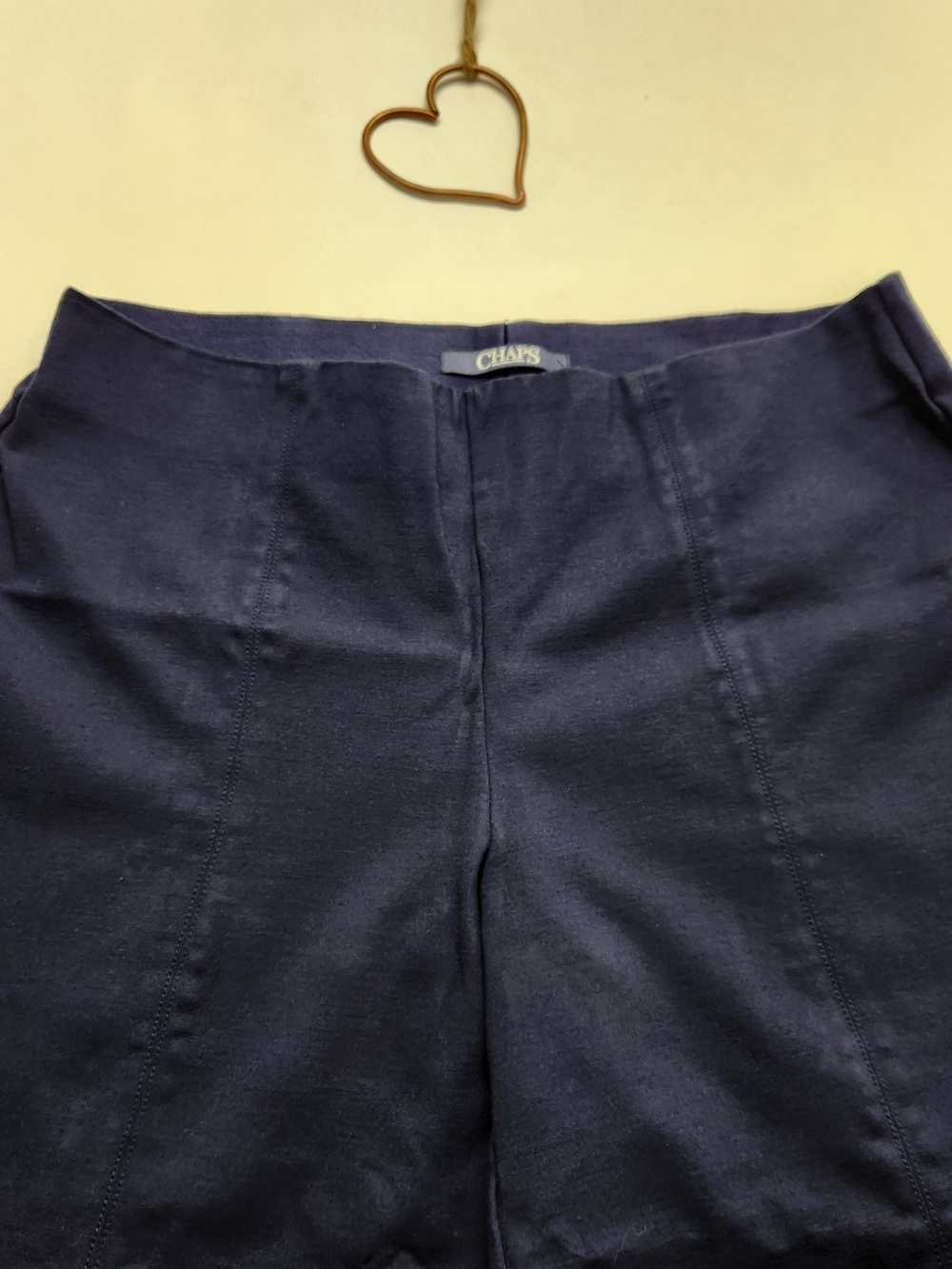 ⭐️Chaps Cropped Wide Leg Pants Navy Blue Workwear Minimalist Trousers Size Large